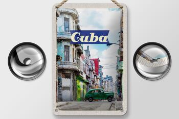 Panneau de voyage en étain 12x18cm, peinture Cuba caraïbes, décoration de vacances 2