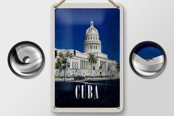 Signe de voyage en étain, 12x18cm, peinture de Cuba et des caraïbes, signe de vue 2