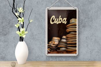 Signe en étain voyage 12x18cm, chapeau Cuba caraïbes, décoration de vacances 4