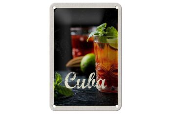 Signe de voyage en étain, 12x18cm, Cuba, caraïbes, Cocktail, citron vert, menthe 1