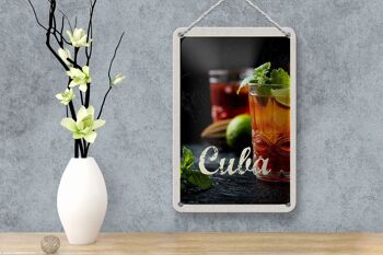 Signe de voyage en étain, 12x18cm, Cuba, caraïbes, Cocktail, citron vert, menthe 4