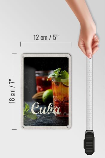 Signe de voyage en étain, 12x18cm, Cuba, caraïbes, Cocktail, citron vert, menthe 5