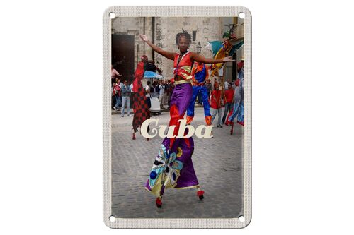 Blechschild Reise 12x18cm Cuba Karibik Afro tanz Festival bunt Schild