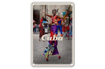 Signe en étain de voyage 12x18cm, panneau coloré pour festival de danse Afro des caraïbes de Cuba 1