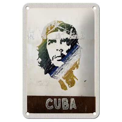 Targa in metallo da viaggio 12x18 cm Cuba Caraibi Che Guevara Segno della pace