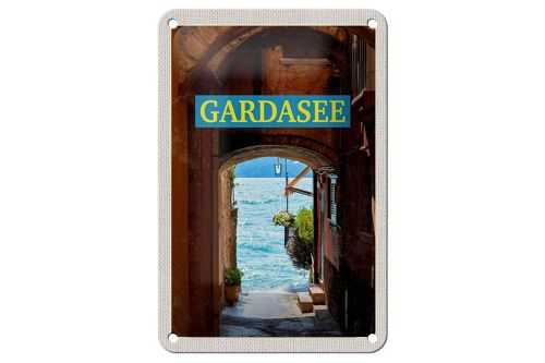 Blechschild Reise 12x18cm Gardasee Italien See Urlaub Sommer Schild