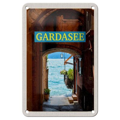 Blechschild Reise 12x18cm Gardasee Italien See Urlaub Sommer Schild
