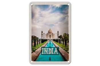 Panneau de voyage en étain, 12x18cm, inde, Taj Mahal, Agra, panneau de jardin 1