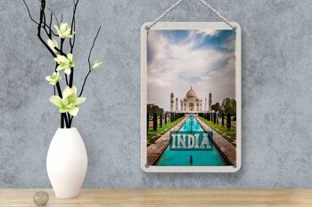 Panneau de voyage en étain, 12x18cm, inde, Taj Mahal, Agra, panneau de jardin 4