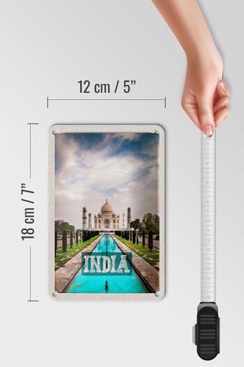 Panneau de voyage en étain, 12x18cm, inde, Taj Mahal, Agra, panneau de jardin 5