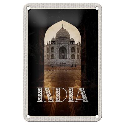 Signe de voyage en étain, 12x18cm, Temple indien, hindouisme, New Delhi