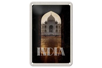 Signe de voyage en étain, 12x18cm, Temple indien, hindouisme, New Delhi 1