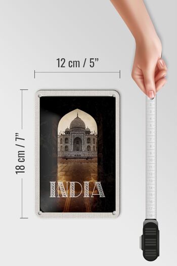 Signe de voyage en étain, 12x18cm, Temple indien, hindouisme, New Delhi 5