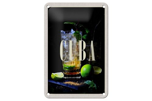 Blechschild Reise 12x18cm Cuba Karibik Cocktail Limette Dekoration