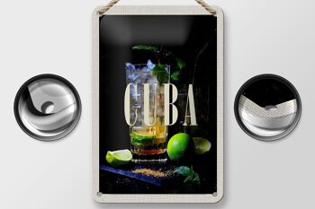 Signe en étain voyage 12x18cm, décoration de Cocktail Cuba caraïbes citron vert 2