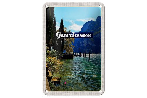 Blechschild Reise 12x18cm Gardasee Italien Natur Sonne Dekoration