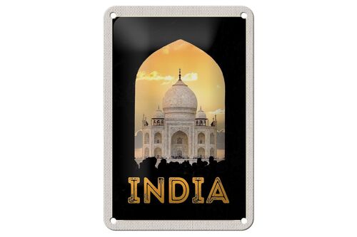Blechschild Reise 12x18cm Indien weiße Moschee Religion Islam Schild