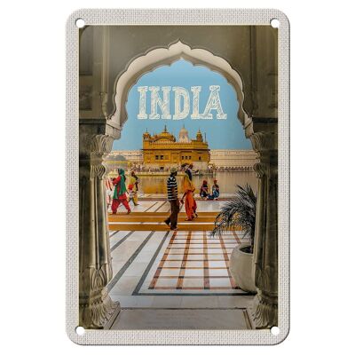 Cartel de chapa de viaje, decoración de Amritsar, templo dorado de la India, 12x18cm