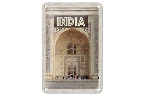 Blechschild Reise 12x18cm Indien Moschee Eingang Islam Menschen Schild
