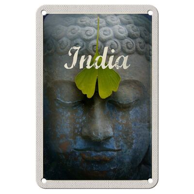 Letrero de hojalata para viaje, 12x18cm, cabeza de la India, dios hindú, pintura de hoja
