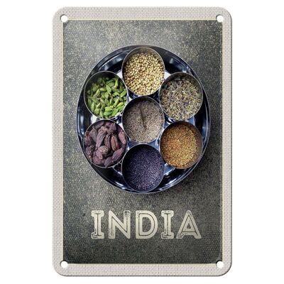 Tin sign travel 12x18cm India spices fennel cardamom anise sign