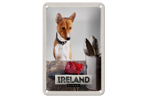 Blechschild Reise 12x18cm Irland Europa Steak Hund Insel Dekoration