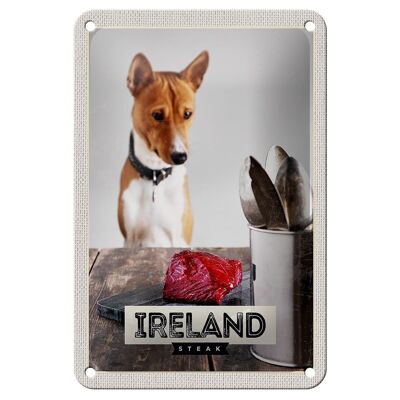 Cartel de chapa de viaje, decoración de 12x18cm, Irlanda, Europa, Steak Dog Island