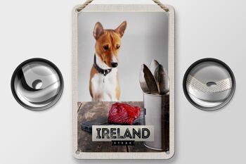 Panneau de voyage en étain 12x18cm, décoration d'île de chien de Steak d'irlande et d'europe 2