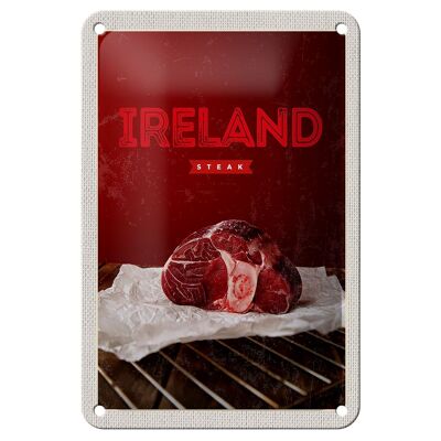 Cartel de chapa de viaje 12x18cm Irlanda, el mejor filete rojo en el horno