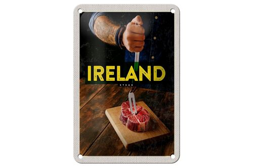 Blechschild Reise 12x18cm Irland irländisches Hereford Steak Schild