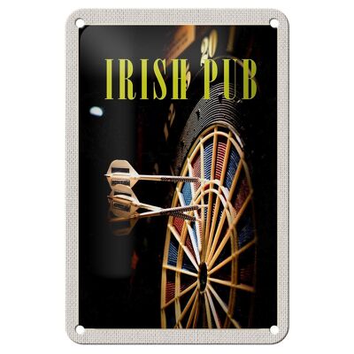 Cartel de chapa de viaje, 12x18cm, Irlanda, Pub, juego, diana, decoración