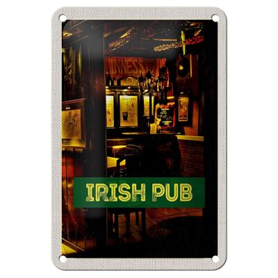 Letrero de hojalata para viaje, 12x18cm, Pub irlandés, Pub irlandés, cartel de cerveza
