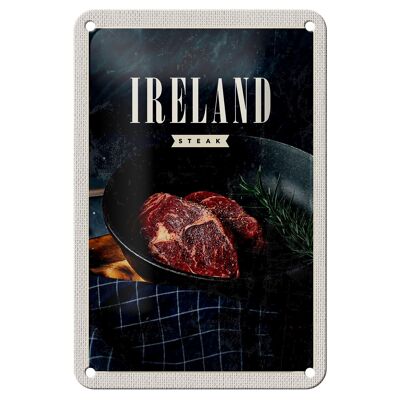 Targa in metallo da viaggio, 12 x 18 cm, con bistecca irlandese e pepe fritto