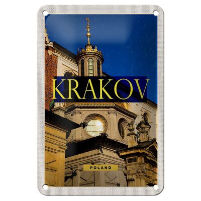 Cartel de chapa de viaje, 12x18cm, vista de Cracovia, cartel de viaje de Europa