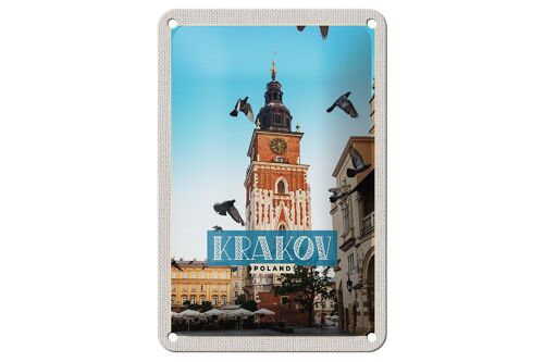 Blechschild Reise 12x18cm Krakow Polen Riese Europa Gemälde Schild