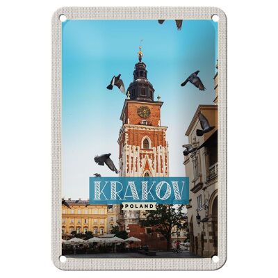 Targa in metallo da viaggio 12x18 cm Cracovia Polonia Targa gigante in Europa