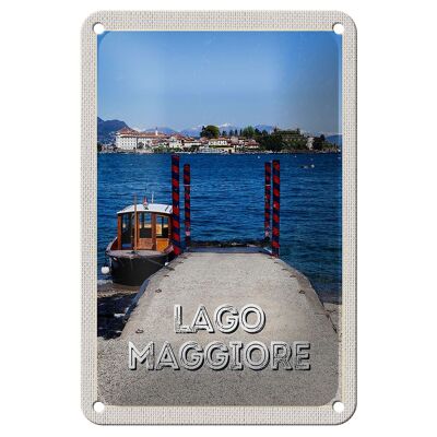 Blechschild Reise 12x18cm Lago Maggiore Luxus Insel Meer Dekoration