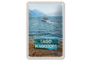 Signe de voyage en étain, 12x18cm, lac majeur, italie, île, bateau, signe de mer 1