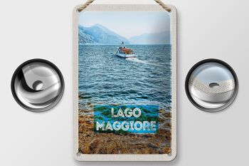 Signe de voyage en étain, 12x18cm, lac majeur, italie, île, bateau, signe de mer 2