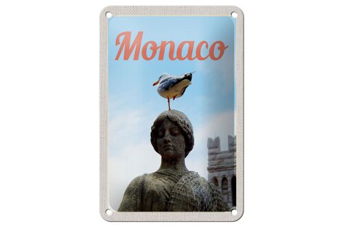 Blechschild Reise 12x18 Monaco Frankreich Europa Skulptur Vogel Schild