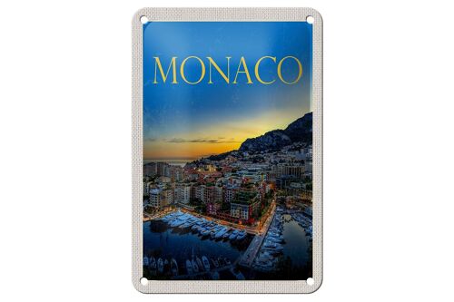 Blechschild Reise 12x18cm Monaco Frankreich Yacht Luxus Dekoration