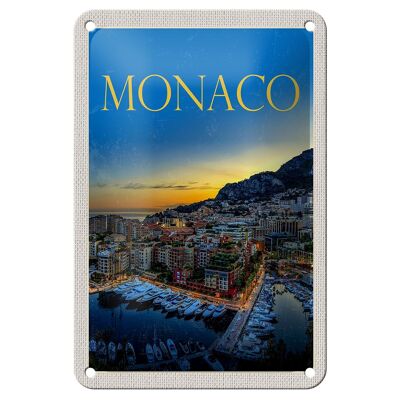 Blechschild Reise 12x18cm Monaco Frankreich Yacht Luxus Dekoration