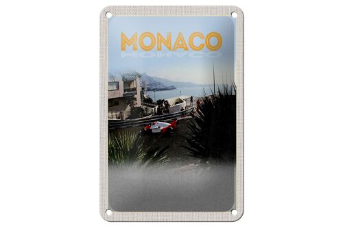 Blechschild Reise 12x18cm Monaco Frankreich Autorennen Strand Schild