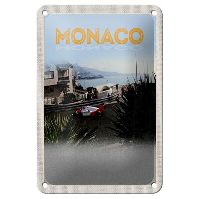 Targa in metallo da viaggio 12x18 cm Monaco Francia Car Racing Car Beach