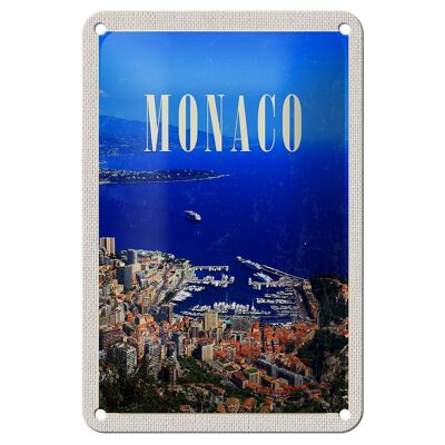 Targa in metallo da viaggio 12x18 cm Monaco Francia Europa Decorazione viaggio