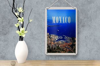 Signe en étain voyage 12x18cm, décoration de voyage Monaco France Europe 4