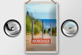 Panneau de voyage en étain, 12x18cm, mer du nord, allemagne, plage, signe de paix 2