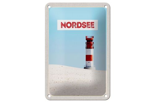 Blechschild Reise 12x18cm Nordsee Deutschland Meer Leuchtturm Schild