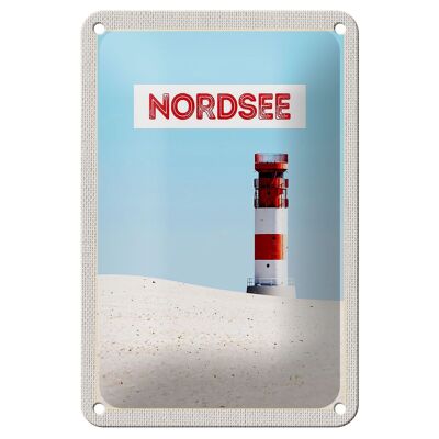 Cartel de chapa de viaje, 12x18cm, Mar del Norte, Alemania, cartel del faro del mar