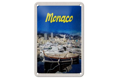 Blechschild Reise 12x18cm Monaco Frankreich Yacht Strand Meer Schild